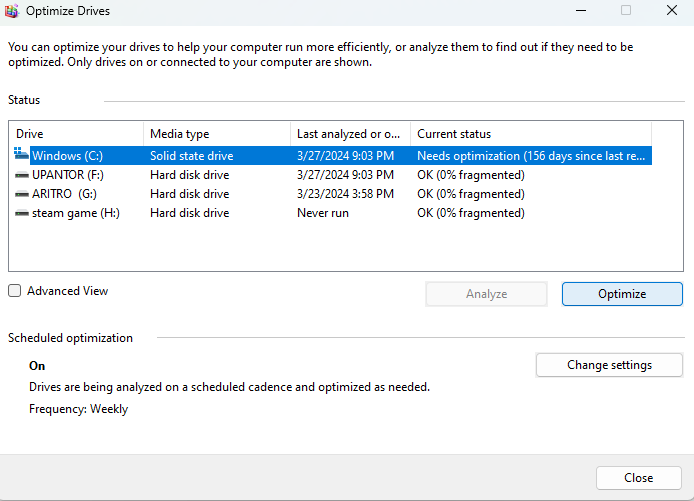 Defragment Tool